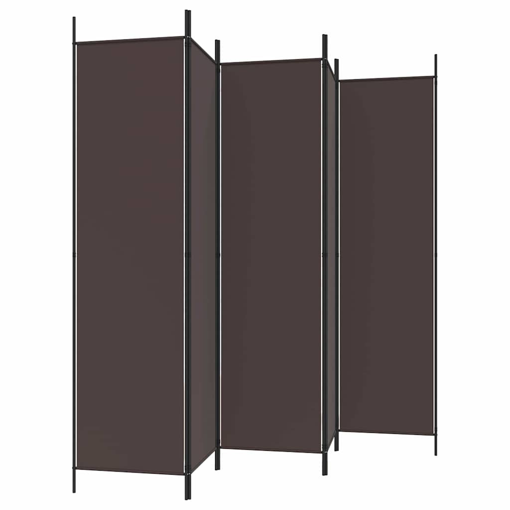 vidaXL Διαχωριστικό Δωματίου με 6 Πάνελ Καφέ 300x200 εκ. από Ύφασμα