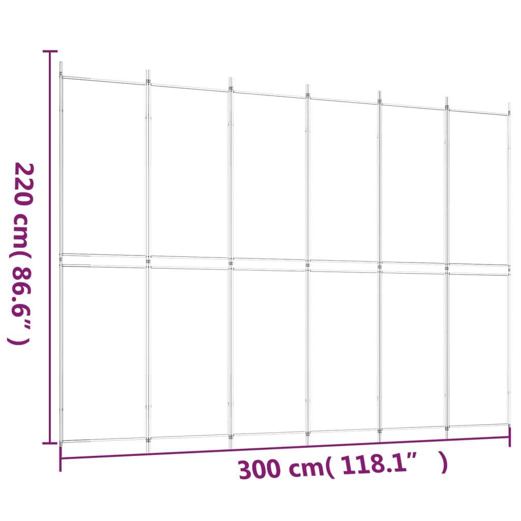 vidaXL Διαχωριστικό Δωματίου με 6 Πάνελ Καφέ 300x220 εκ. από Ύφασμα