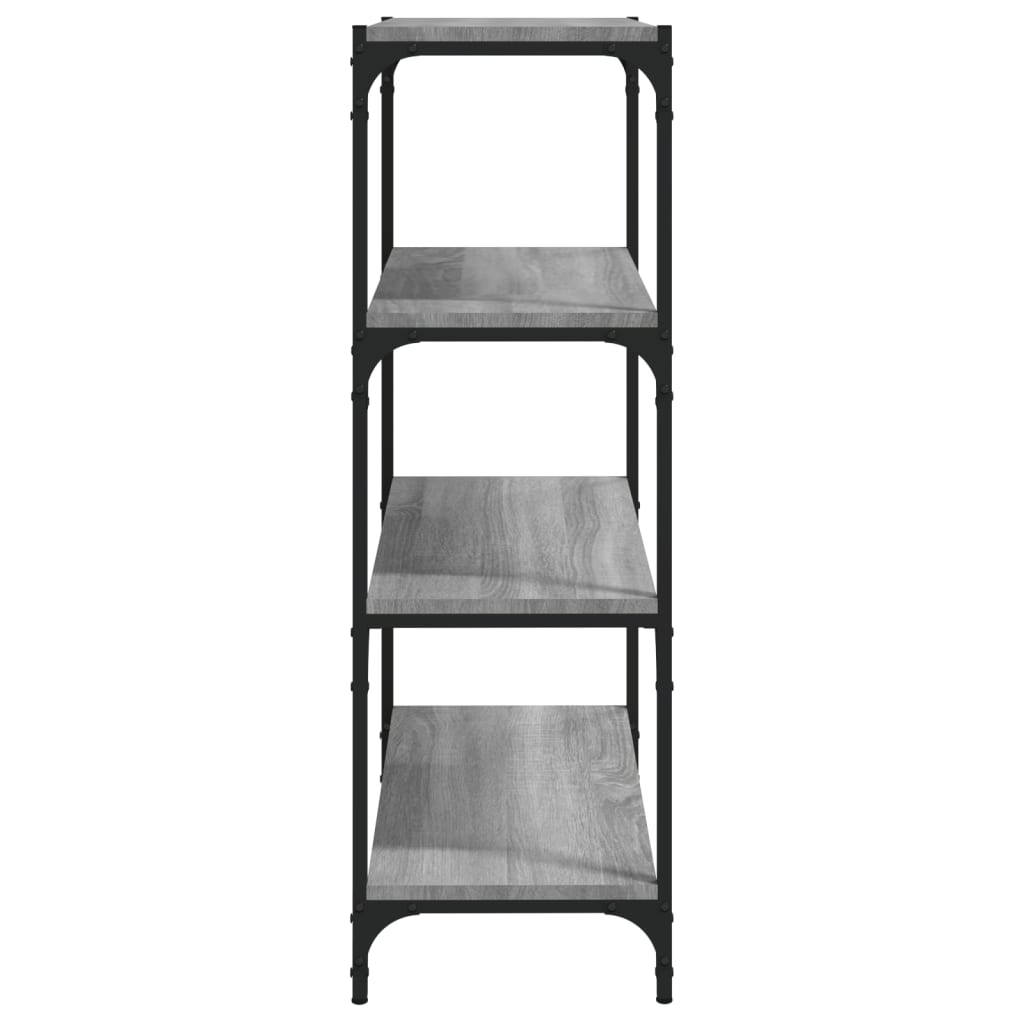 vidaXL Βιβλιοθήκη Γκρι Sonoma 60 x 33 x 100 εκ. Επεξ. Ξύλο & Ατσάλι