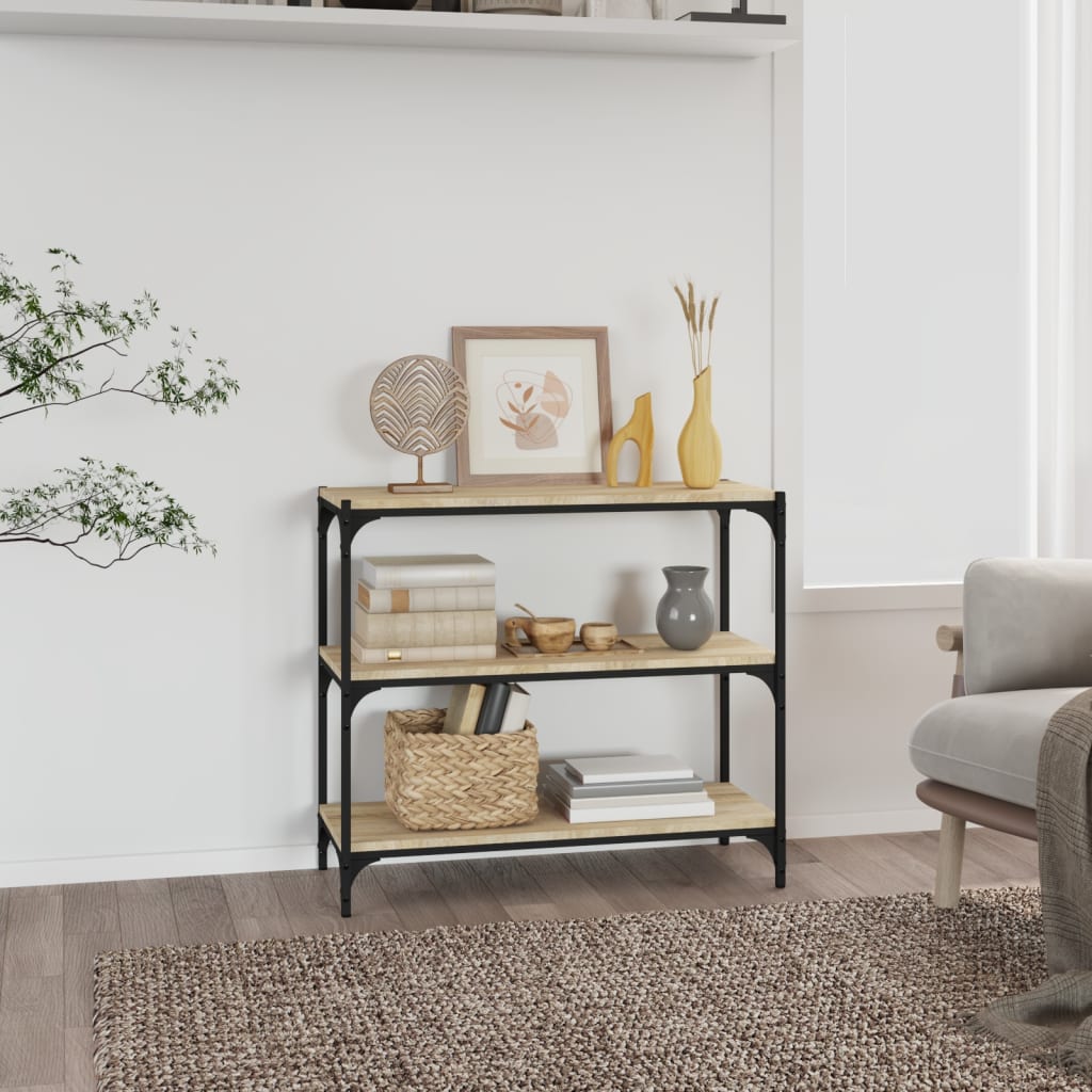 vidaXL Βιβλιοθήκη Sonoma Δρυς 80x33x70,5 εκ. Επεξεργ. Ξύλο & Ατσάλι