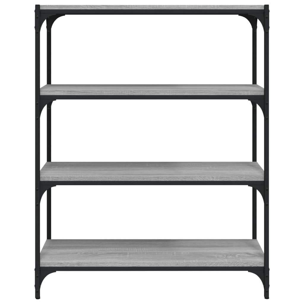 vidaXL Βιβλιοθήκη Γκρι Sonoma 80 x 33 x 100 εκ. Επεξ. Ξύλο & Ατσάλι
