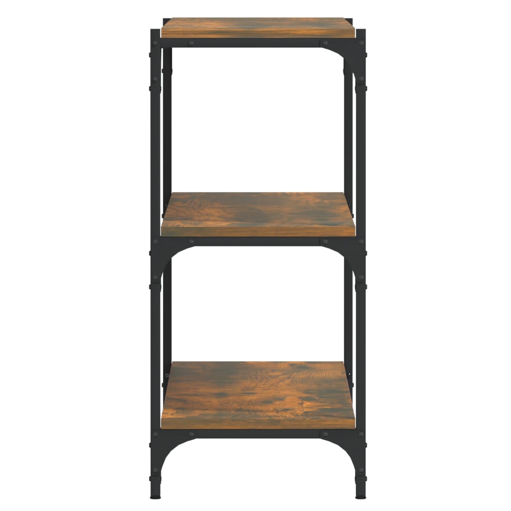 vidaXL Βιβλιοθήκη Καπνιστή Δρυς 100x33x70,5 εκ. Επεξ. Ξύλο & Ατσάλι