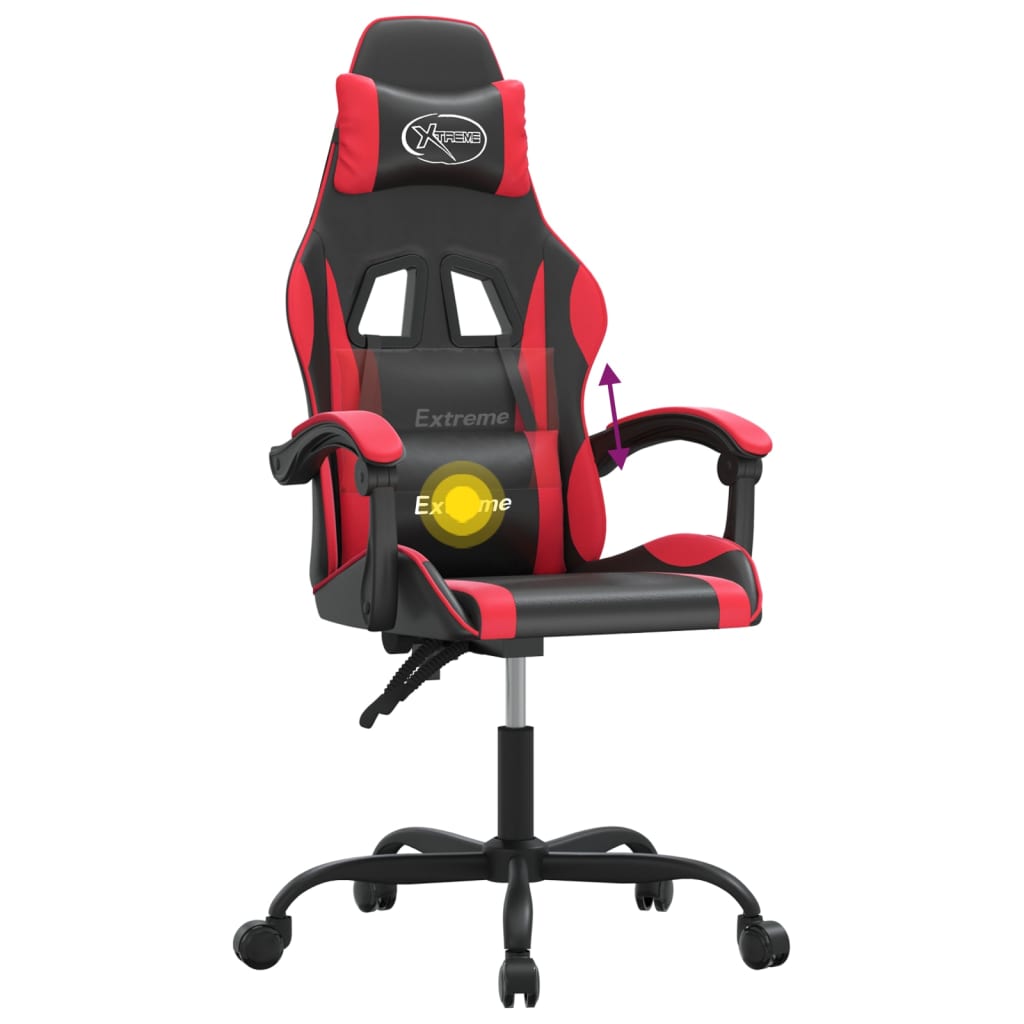 vidaXL Καρέκλα Gaming Περιστρεφόμενη Μαύρη/Κόκκινη από Συνθετικό Δέρμα