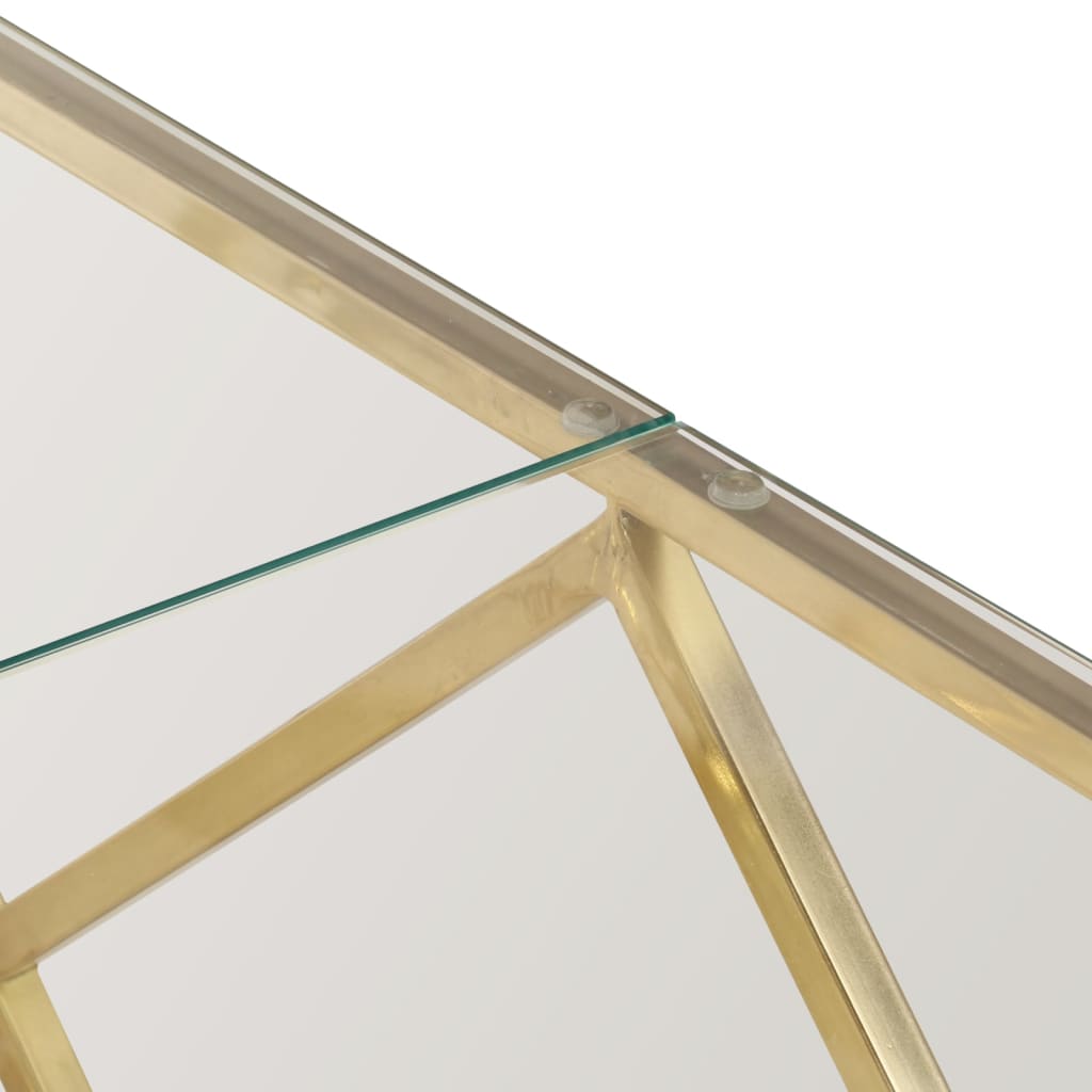 vidaXL Τραπέζι Σαλονιού Χρυσό από Ανοξείδωτο Ατσάλι και Ψημένο Γυαλί