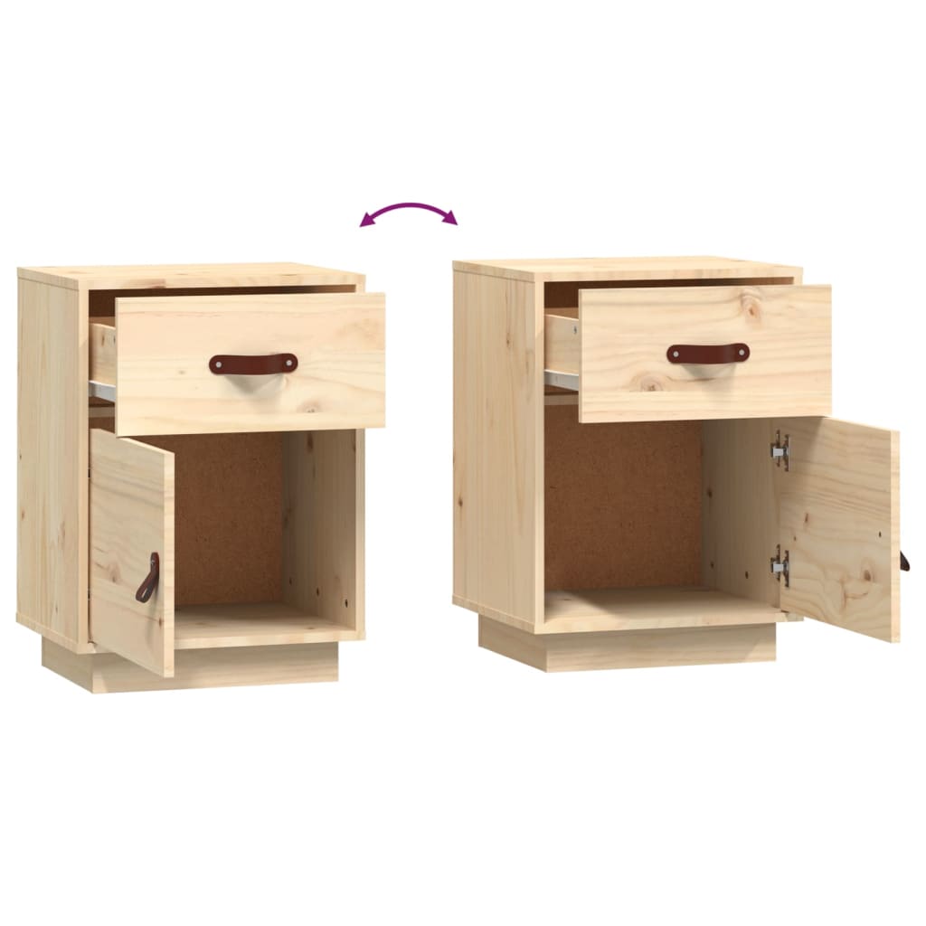 vidaXL Κομοδίνο Λευκό 40 x 34 x 55 εκ. από Μασίφ Ξύλο Πεύκου
