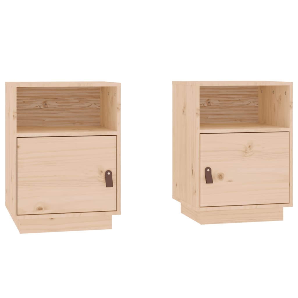 vidaXL Κομοδίνα 2 τεμ. 40 x 34 x 55 εκ. από Μασίφ Ξύλο Πεύκου