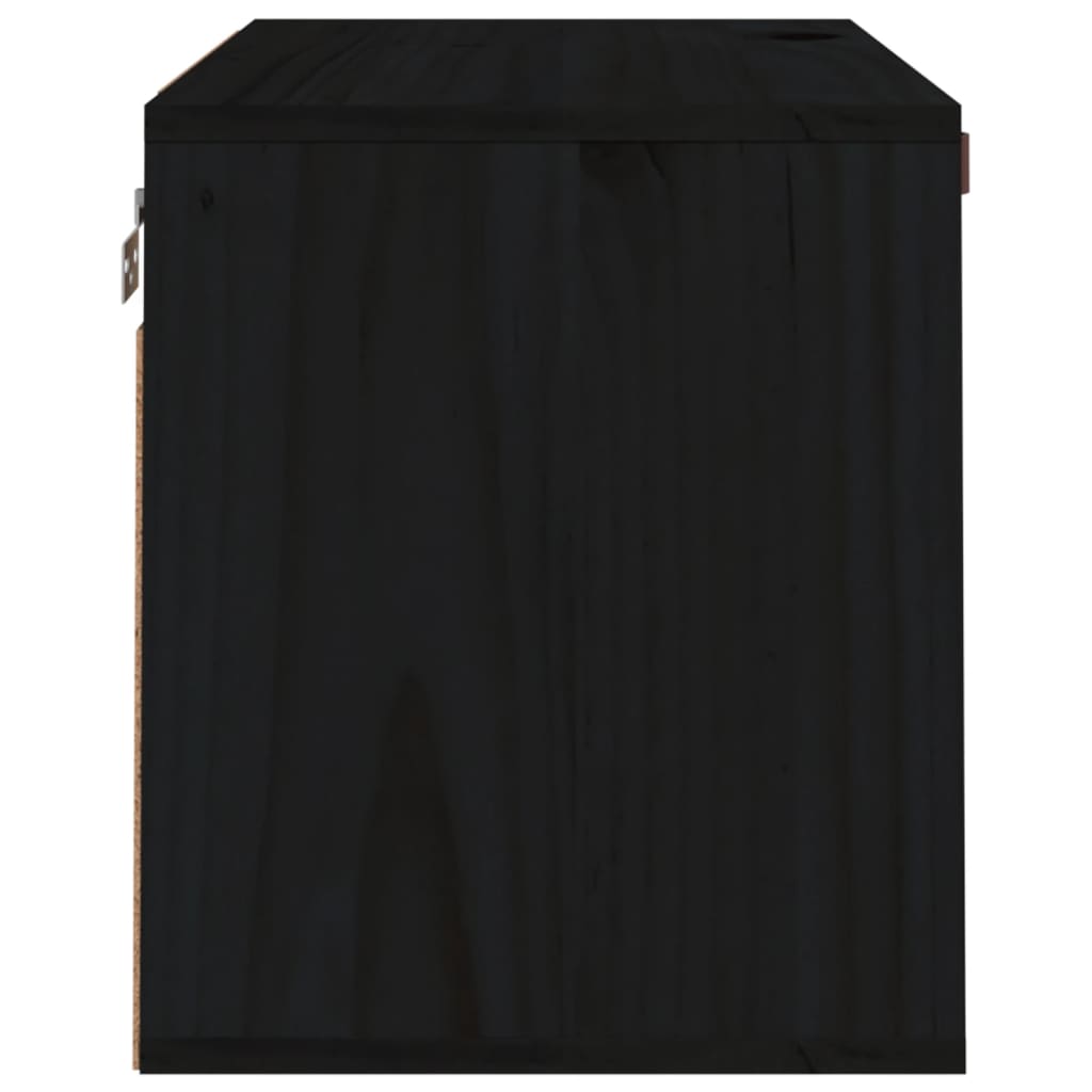vidaXL Ντουλάπι Τοίχου Μαύρο 60x30x35 εκ. από Μασίφ Ξύλο Πεύκου