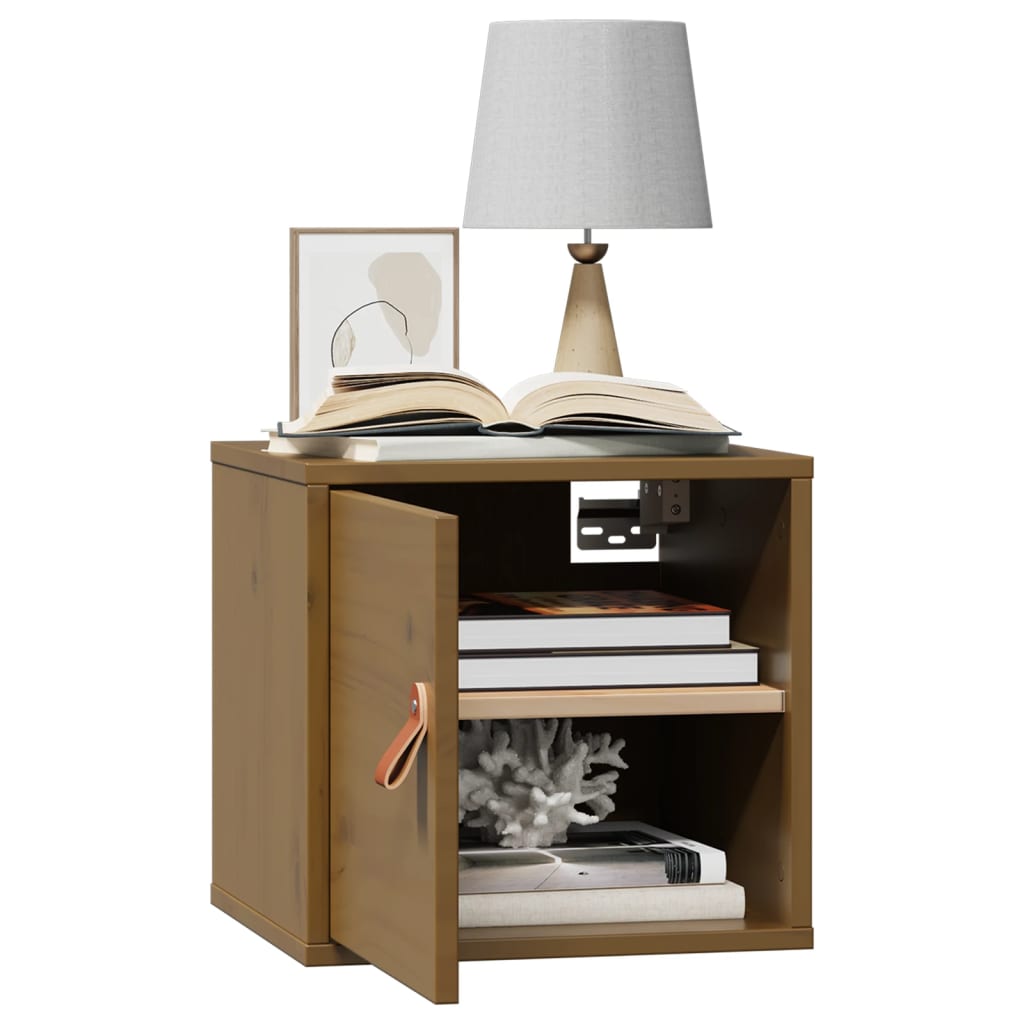 vidaXL Ντουλάπι Τοίχου Καφέ Μελί 31,5x30x30 εκ. από Μασίφ Ξύλο Πεύκου