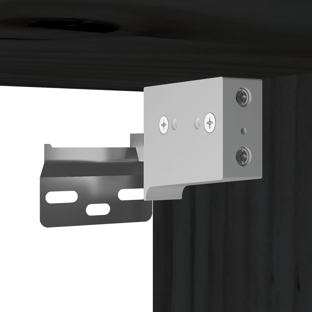 vidaXL Ντουλάπι Τοίχου Μαύρο 31,5x30x30 εκ. από Μασίφ Ξύλο Πεύκου