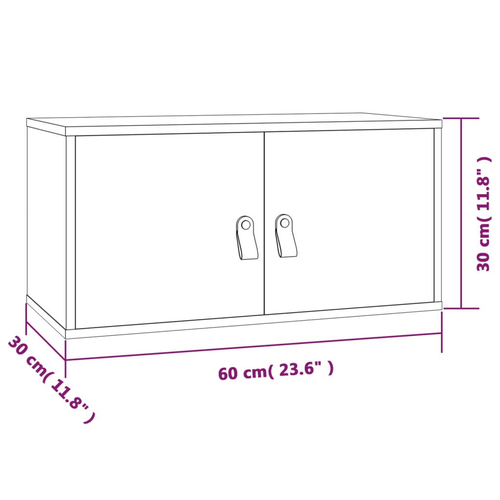 vidaXL Ντουλάπι Τοίχου 60x30x30 εκ. από Μασίφ Ξύλο Πεύκου