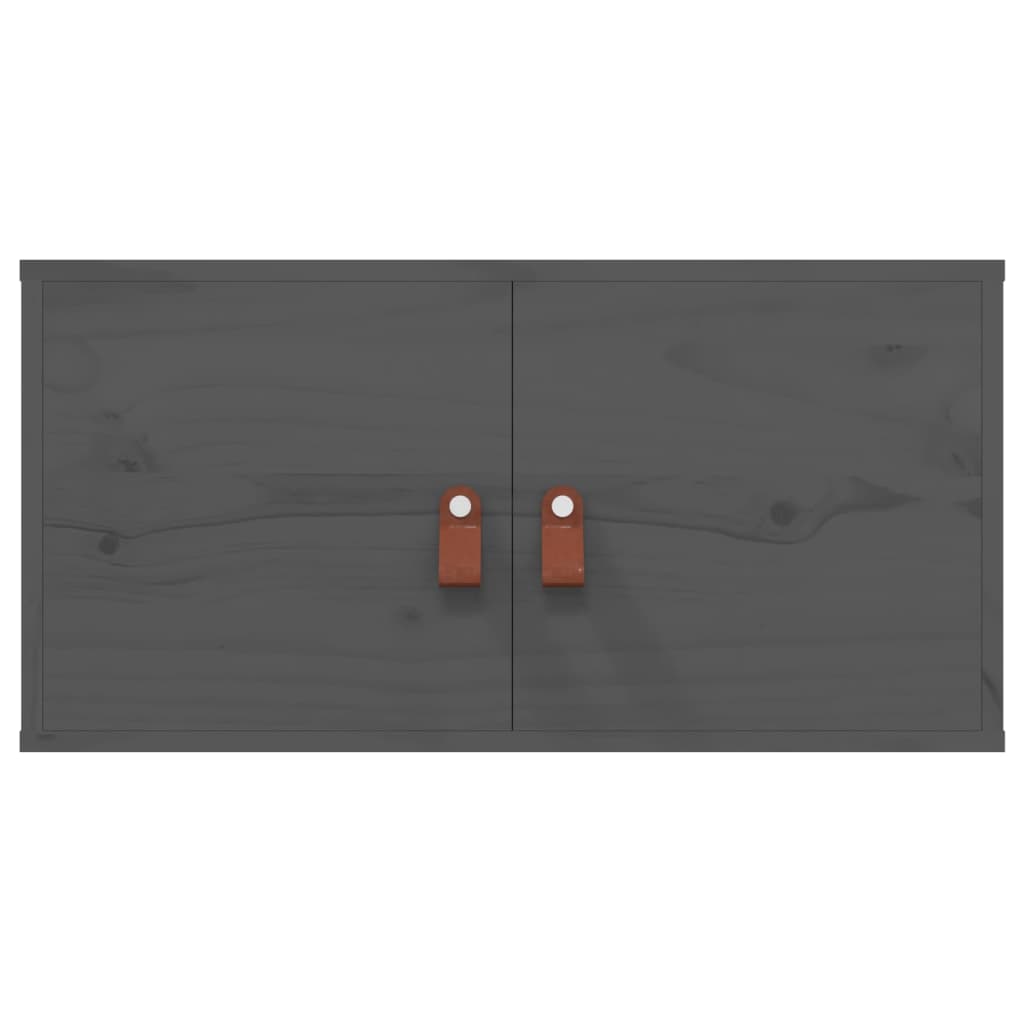 vidaXL Ντουλάπι Τοίχου 2 τεμ. Γκρι 60x30x30 εκ. από Μασίφ Ξύλο Πεύκου