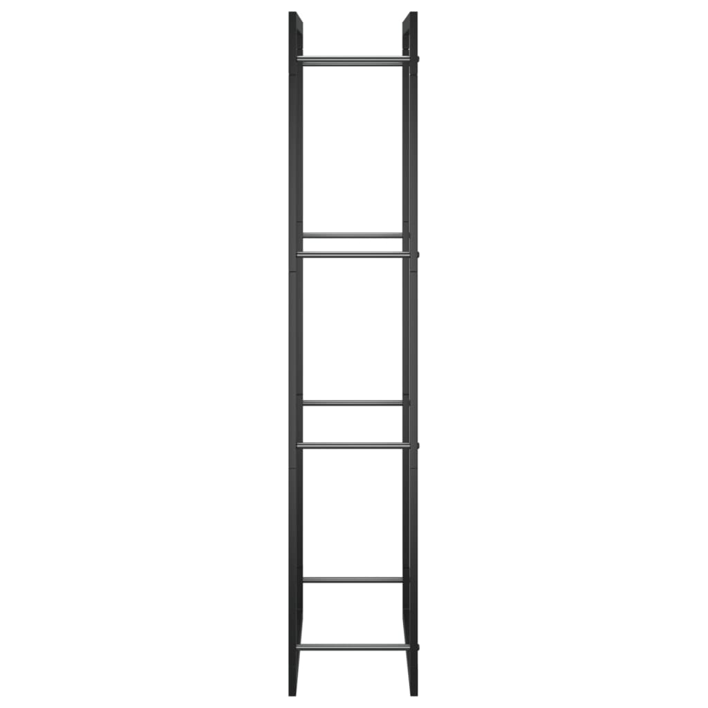 vidaXL Ραφιέρα Καυσόξυλων Ματ Μαύρο 50x28x132 εκ. Ατσάλι