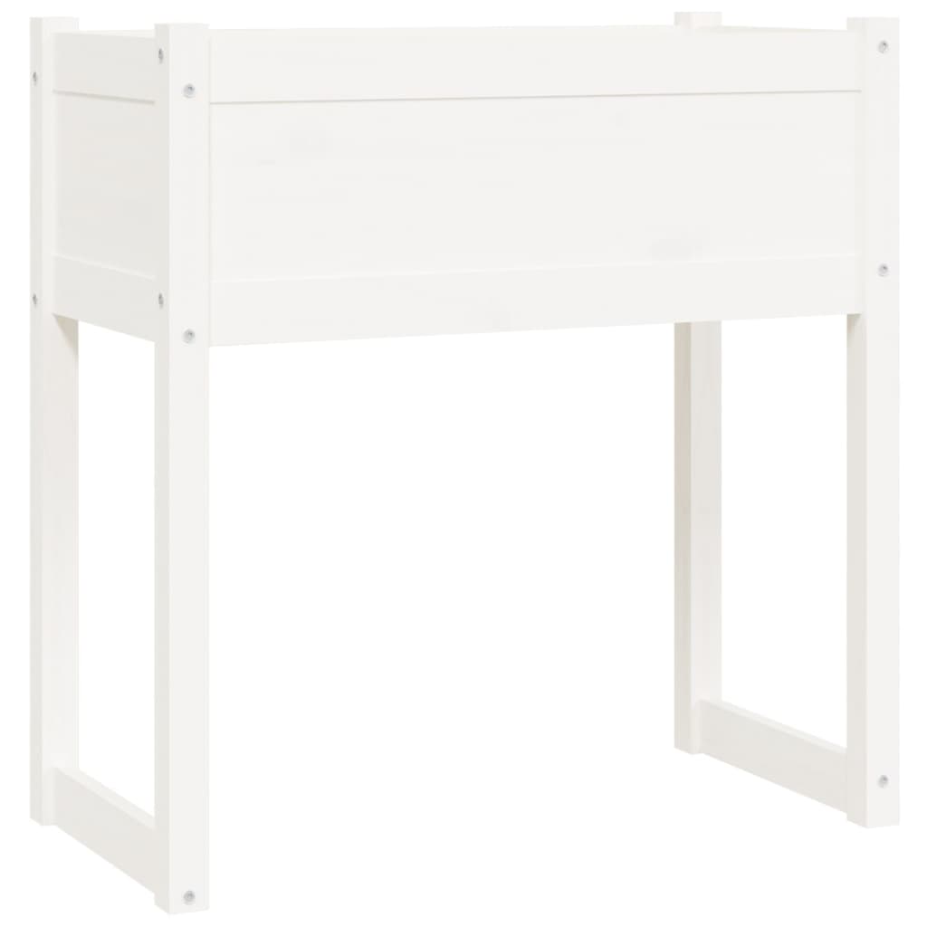 vidaXL Ζαρντινιέρα Λευκή 78x40x81 εκ. από Μασίφ Ξύλο Πεύκου