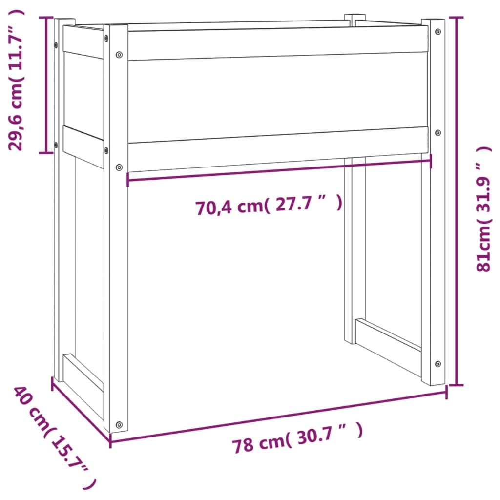 vidaXL Ζαρντινιέρα Λευκή 78x40x81 εκ. από Μασίφ Ξύλο Πεύκου