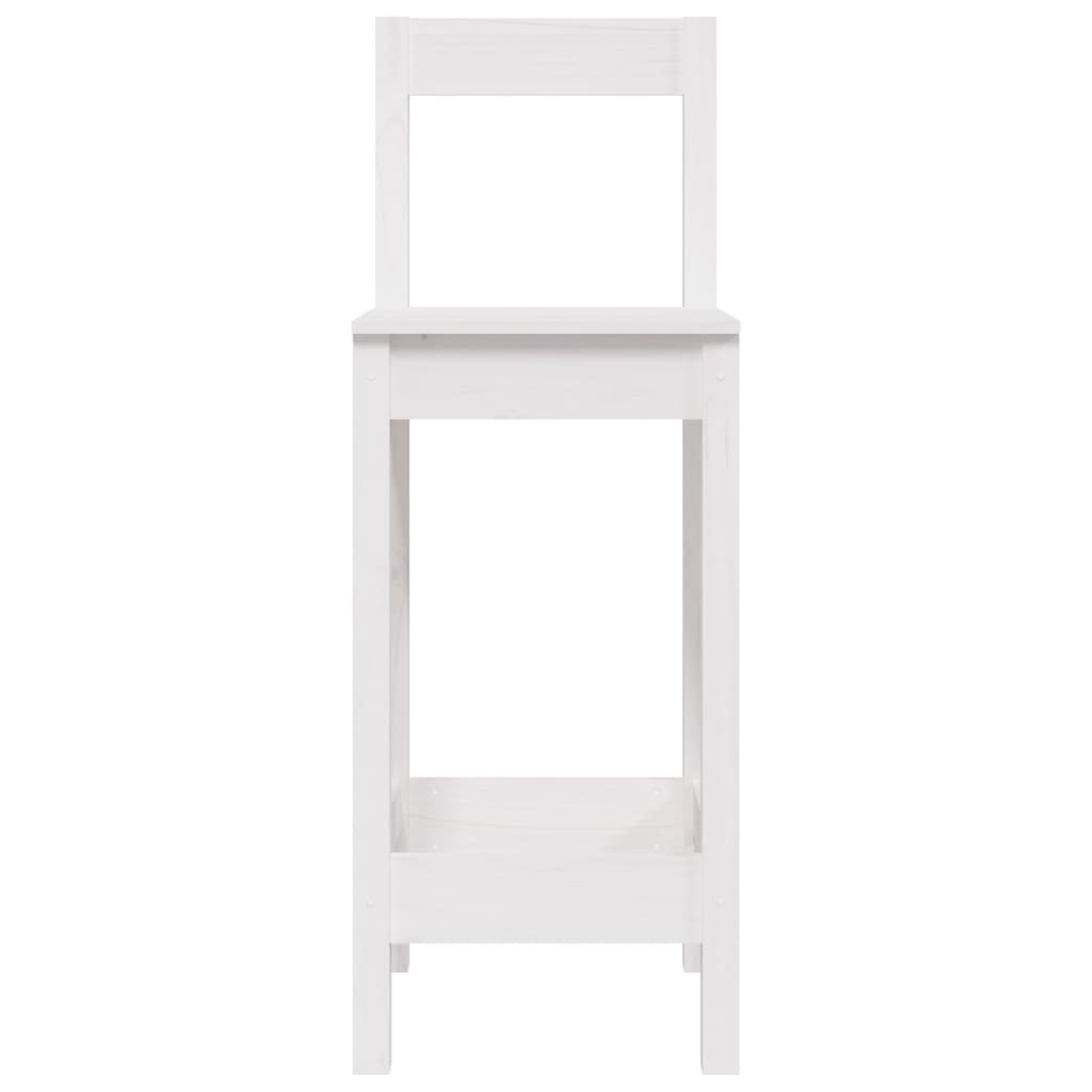vidaXL Καρέκλες Μπαρ 2 τεμ. Λευκό 40x41,5x112 εκ. Μασίφ Ξύλο Πεύκου