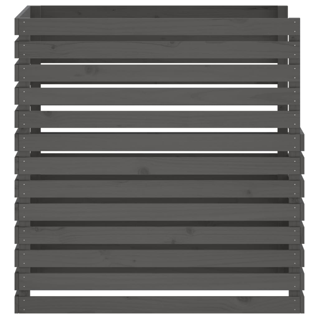 vidaXL Κομποστοποιητής Γκρι 100 x 100 x 102 εκ. από Μασίφ Ξύλο Πεύκου