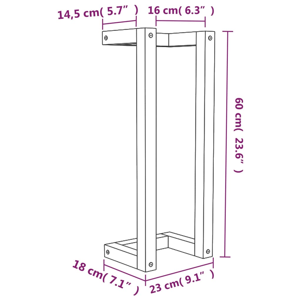 vidaXL Πετσετοκρεμάστρα 23x18x60 εκ. από Μασίφ Ξύλο Πεύκου