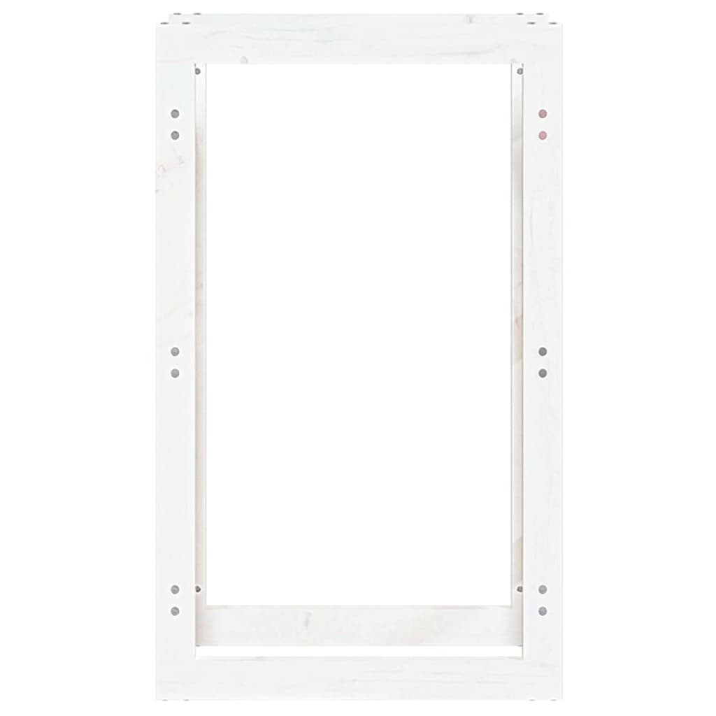 vidaXL Ραφιέρα Καυσόξυλων Λευκή 60x25x100 εκ. από Μασίφ Ξύλο Πεύκου