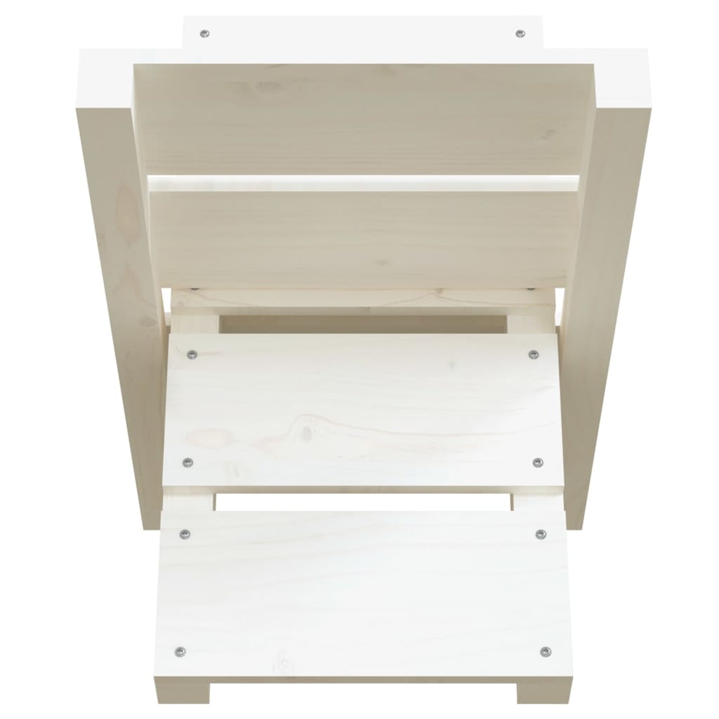 vidaXL Ξυλοθήκη Λευκή 47 x 39,5 x 48 εκ. από Μασίφ Ξύλο Πεύκου