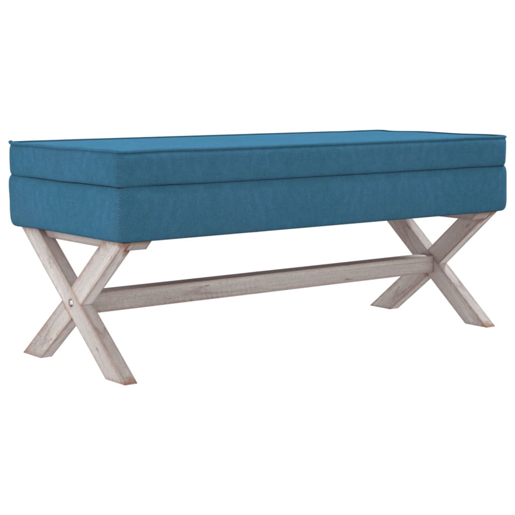 vidaXL Σκαμπό Αποθήκευσης Μπλε 110 x 45 x 49 εκ. Βελούδινο