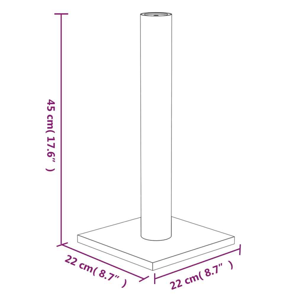 vidaXL Στύλος Ξυσίματος για Γάτες Σκούρο Γκρι 22 x 22 x 45 εκ.
