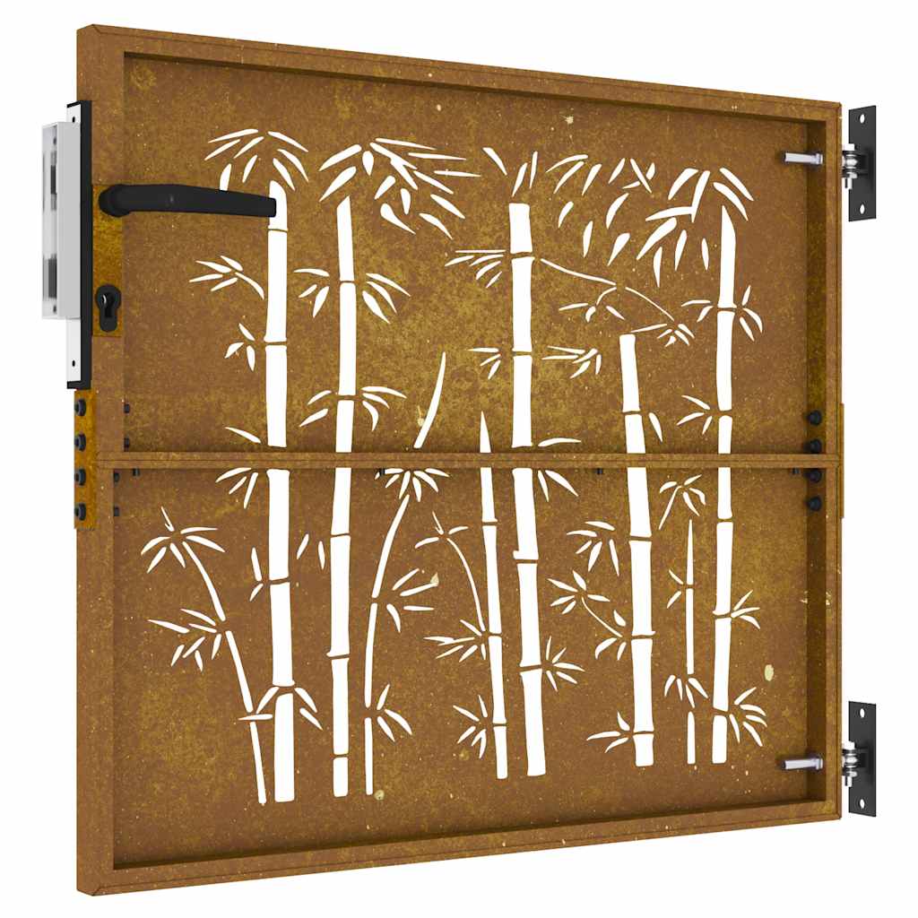 vidaXL Πύλη Κήπου με Σχέδιο Μπαμπού 85 x 100 εκ. από Ατσάλι Corten