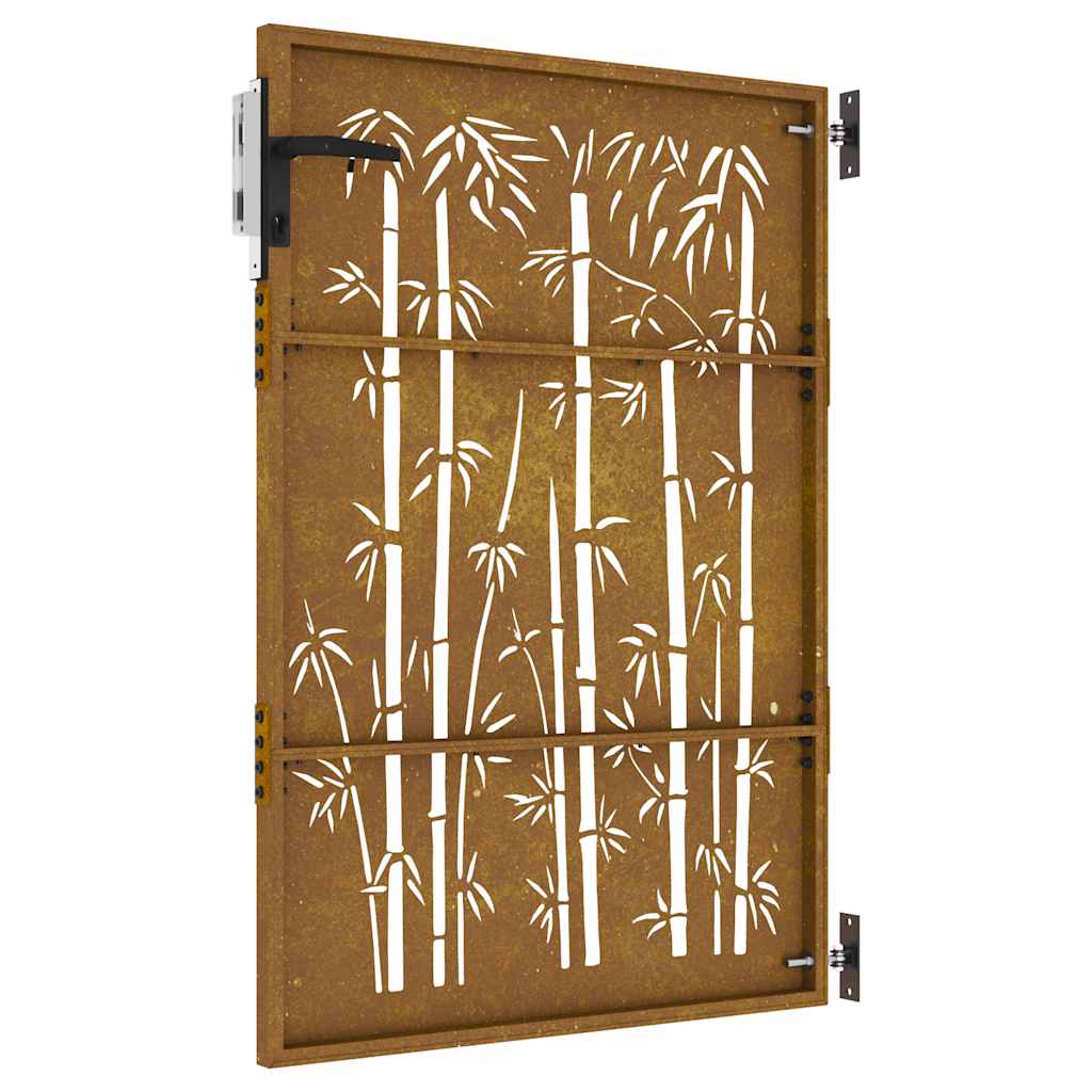 vidaXL Πύλη Κήπου με Σχέδιο Μπαμπού 85 x 150 εκ. από Ατσάλι Corten