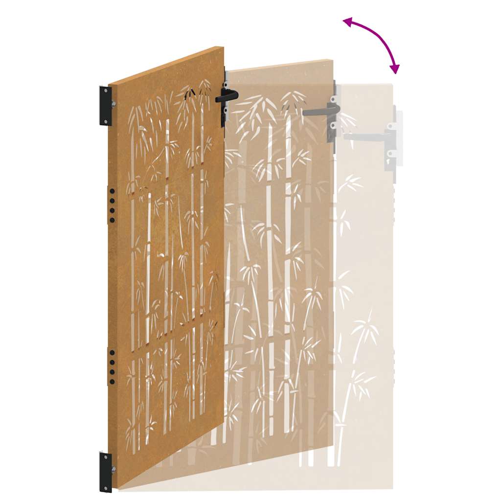 vidaXL Πύλη Κήπου με Σχέδιο Μπαμπού 85 x 150 εκ. από Ατσάλι Corten