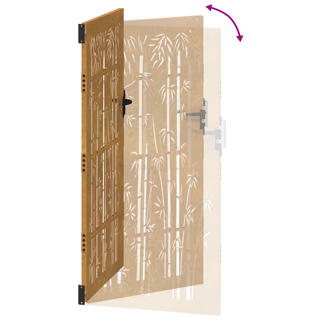 vidaXL Πύλη Κήπου με Σχέδιο Μπαμπού 85 x 175 εκ. από Ατσάλι Corten