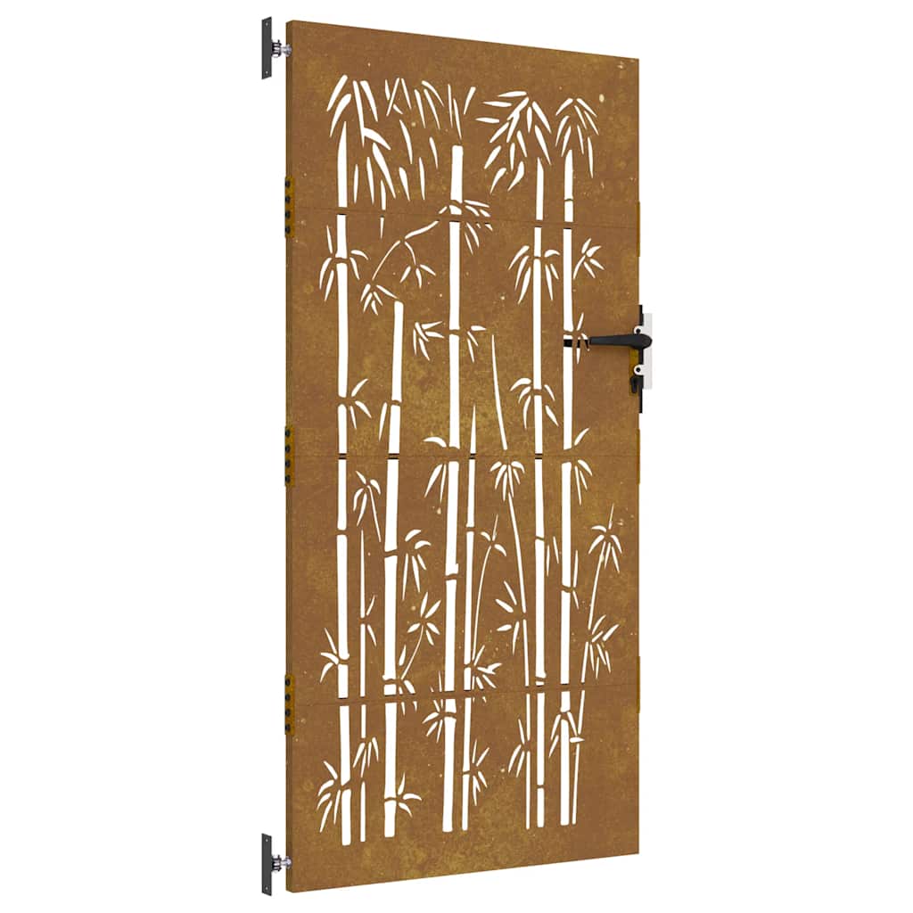 vidaXL Πύλη Κήπου με Σχέδιο Μπαμπού 85 x 200 εκ. από Ατσάλι Corten