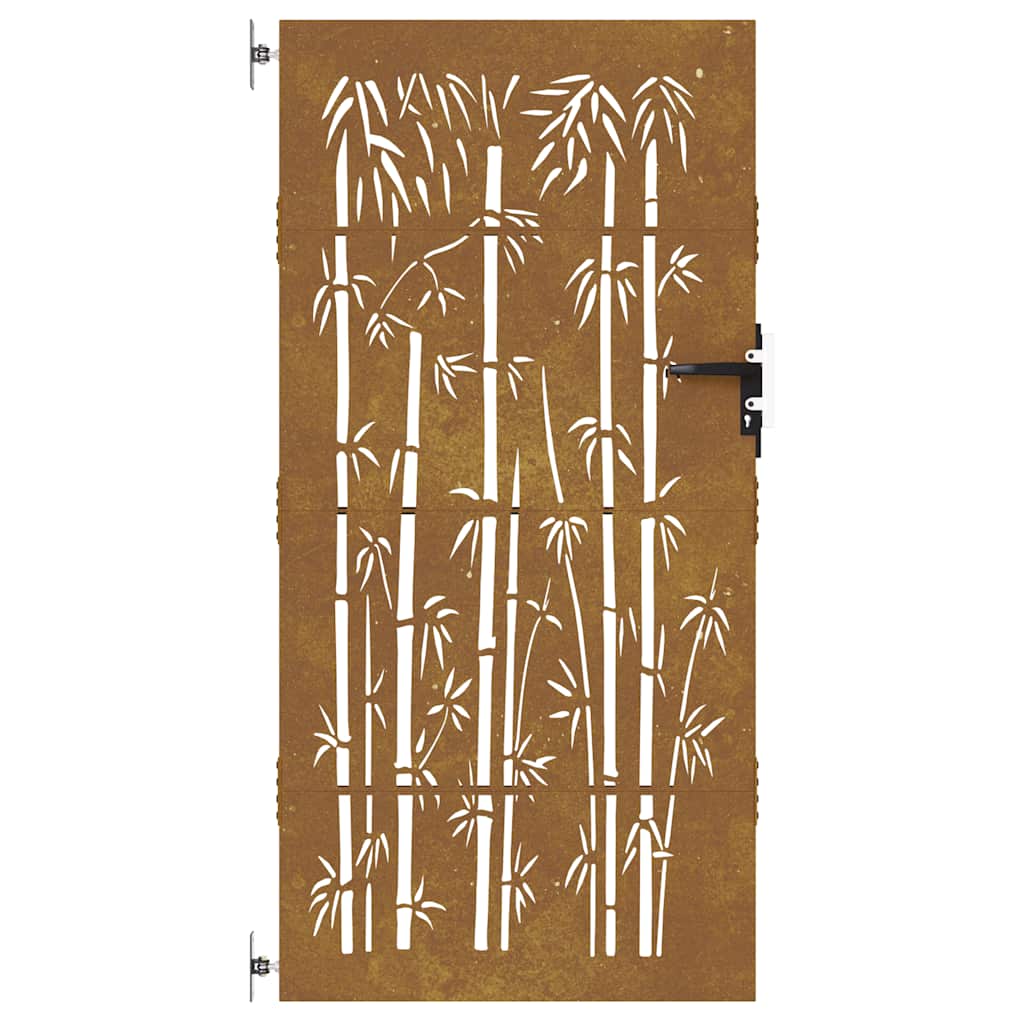vidaXL Πύλη Κήπου με Σχέδιο Μπαμπού 85 x 200 εκ. από Ατσάλι Corten