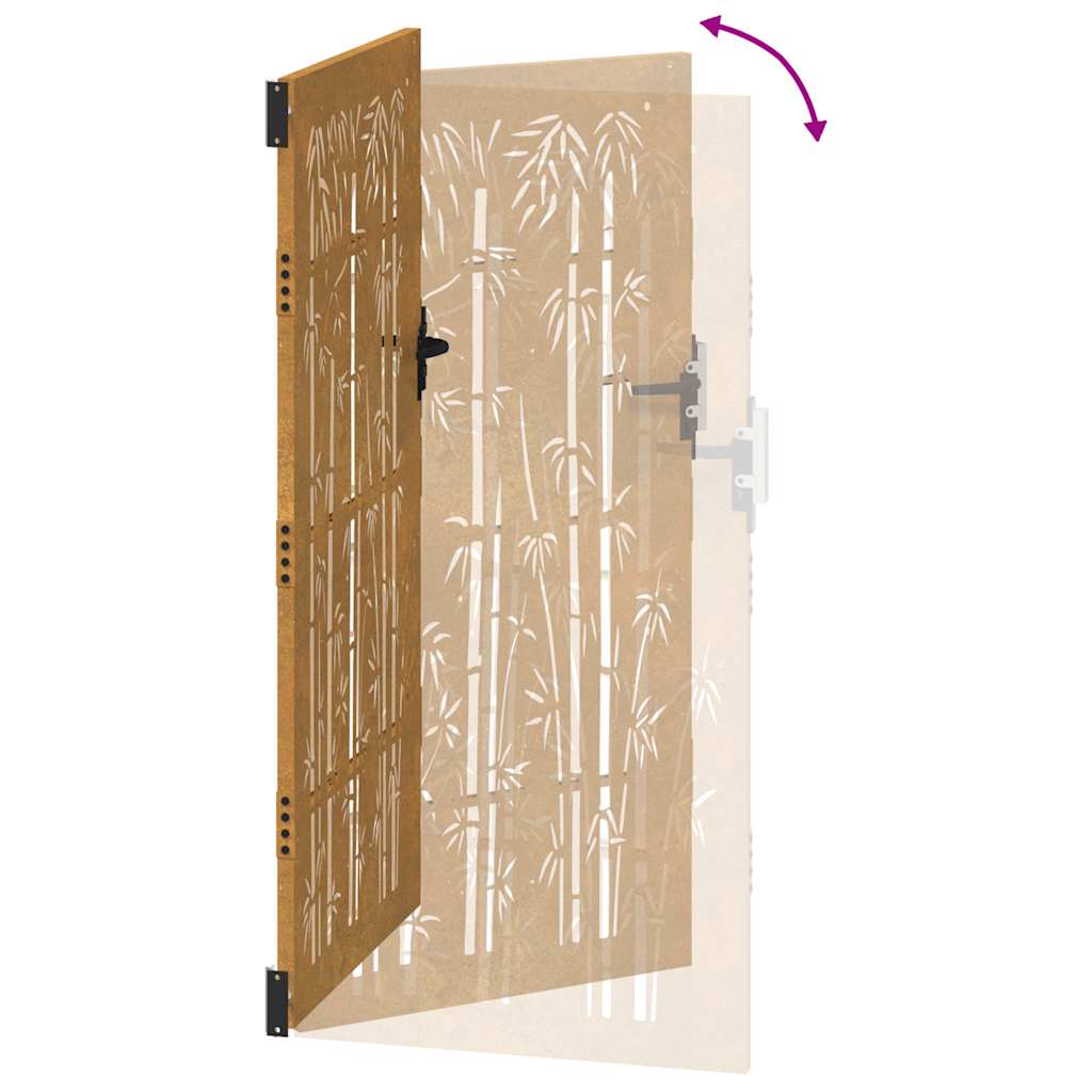 vidaXL Πύλη Κήπου με Σχέδιο Μπαμπού 85 x 200 εκ. από Ατσάλι Corten