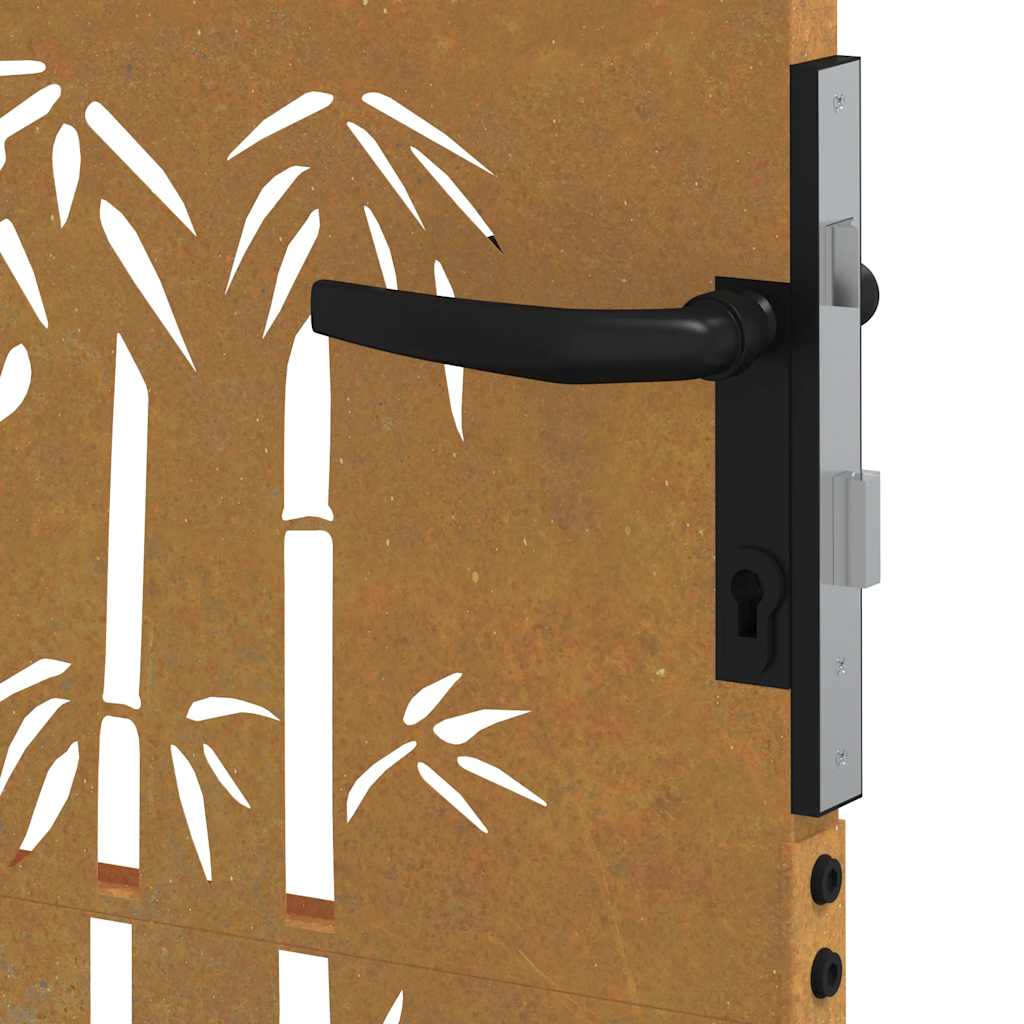 vidaXL Πύλη Κήπου με Σχέδιο Μπαμπού 85 x 200 εκ. από Ατσάλι Corten