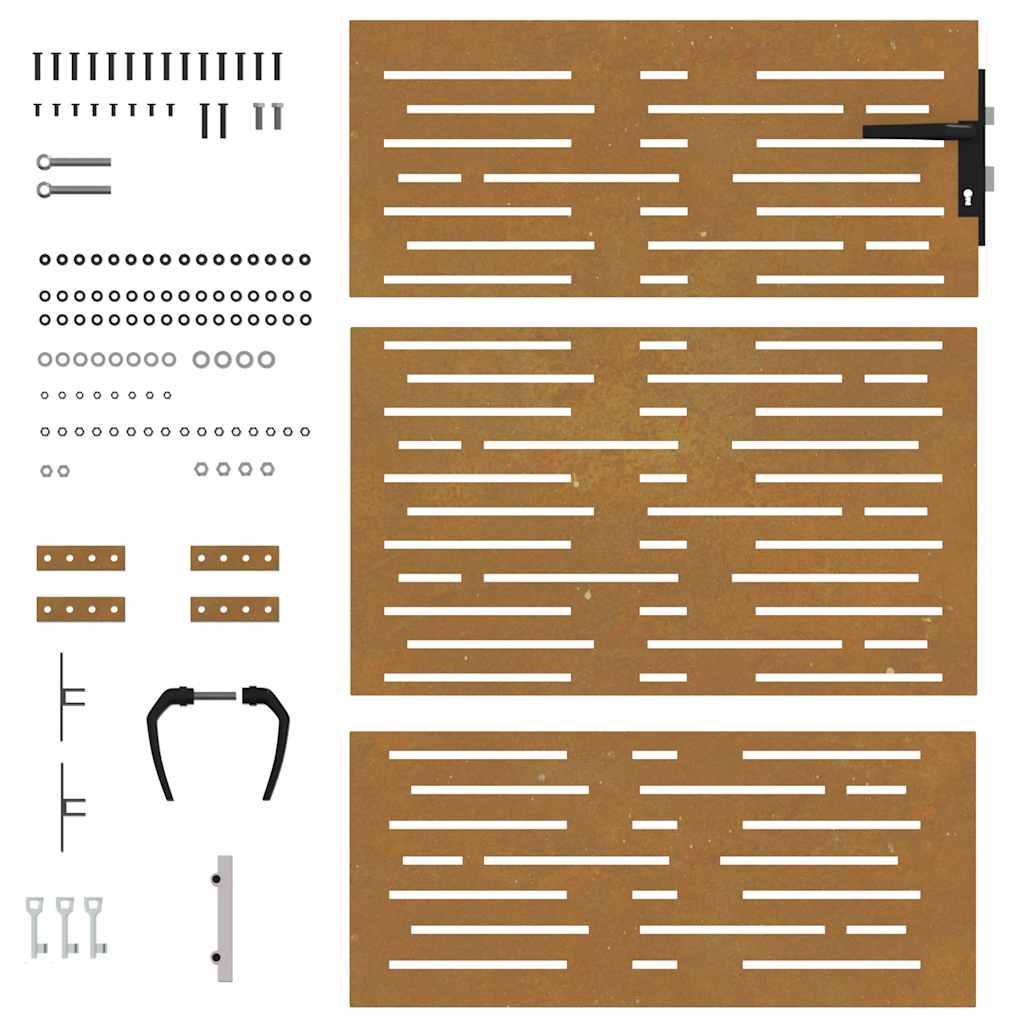 vidaXL Πύλη Κήπου με Τετράγωνο Σχέδιο 85 x 125 εκ. από Ατσάλι Corten