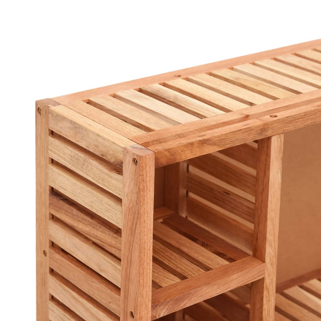 vidaXL Ντουλάπι με Καθρέφτη 80 x 17 x 34 εκ. από Μασίφ Ξύλο Καρυδιάς