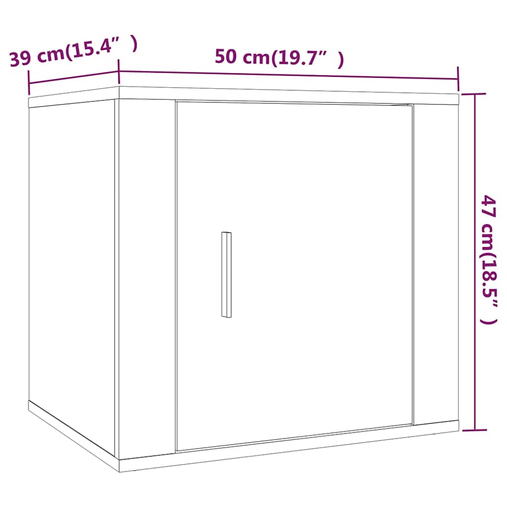 vidaXL Κομοδίνα 2 τεμ. Γκρι Sonoma 50x39x47 εκ.