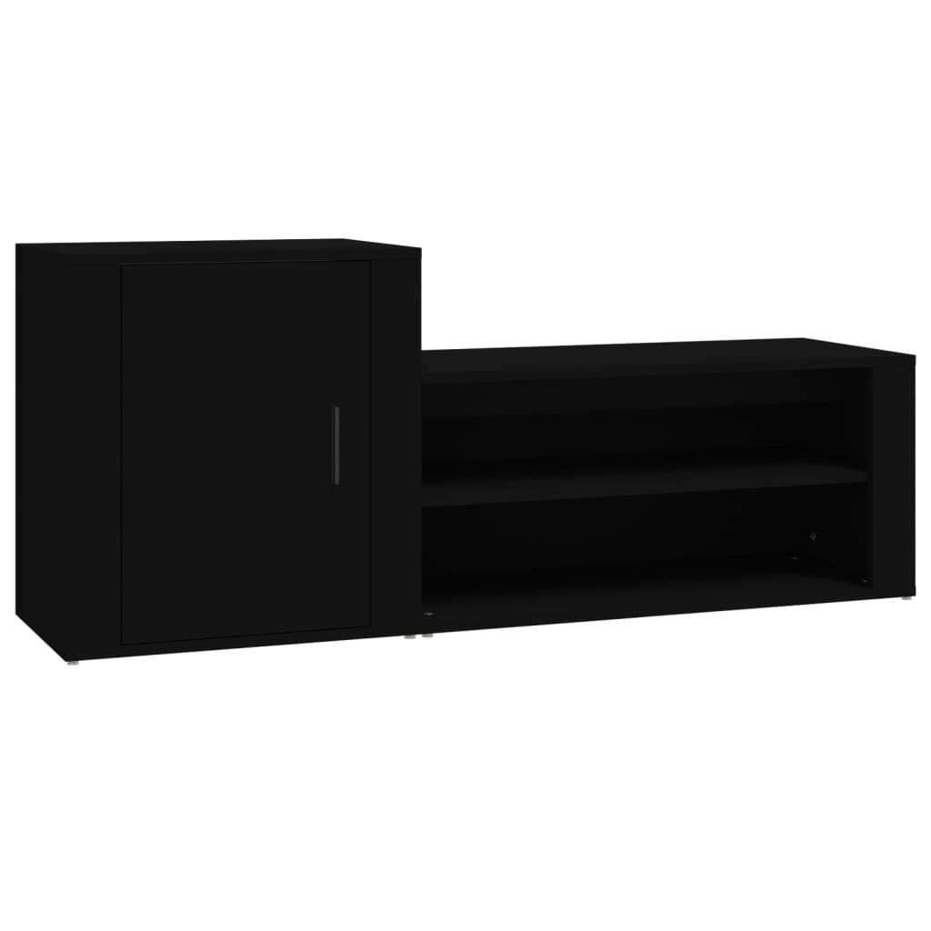 vidaXL Παπουτσοθήκη Μαύρη 130 x 35 x 54 εκ. από Επεξεργασμένο Ξύλο