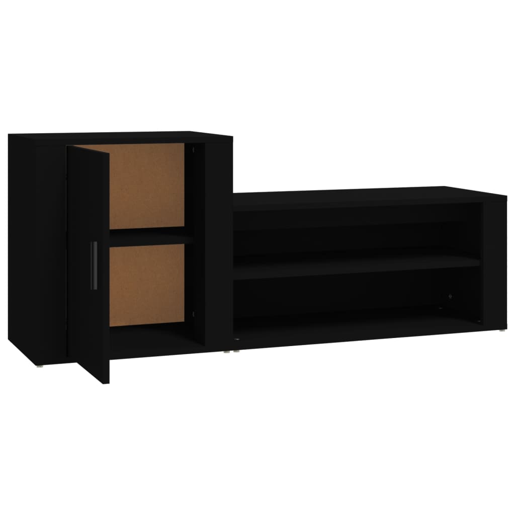vidaXL Παπουτσοθήκη Μαύρη 130 x 35 x 54 εκ. από Επεξεργασμένο Ξύλο