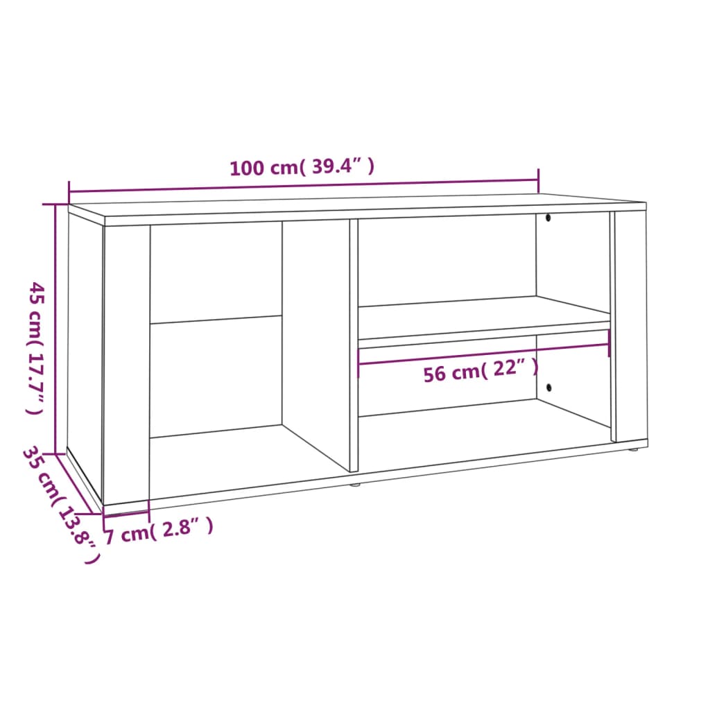 vidaXL Παπουτσοθήκη Καφέ Δρυς 100x35x45 εκ. από Επεξεργασμένο Ξύλο
