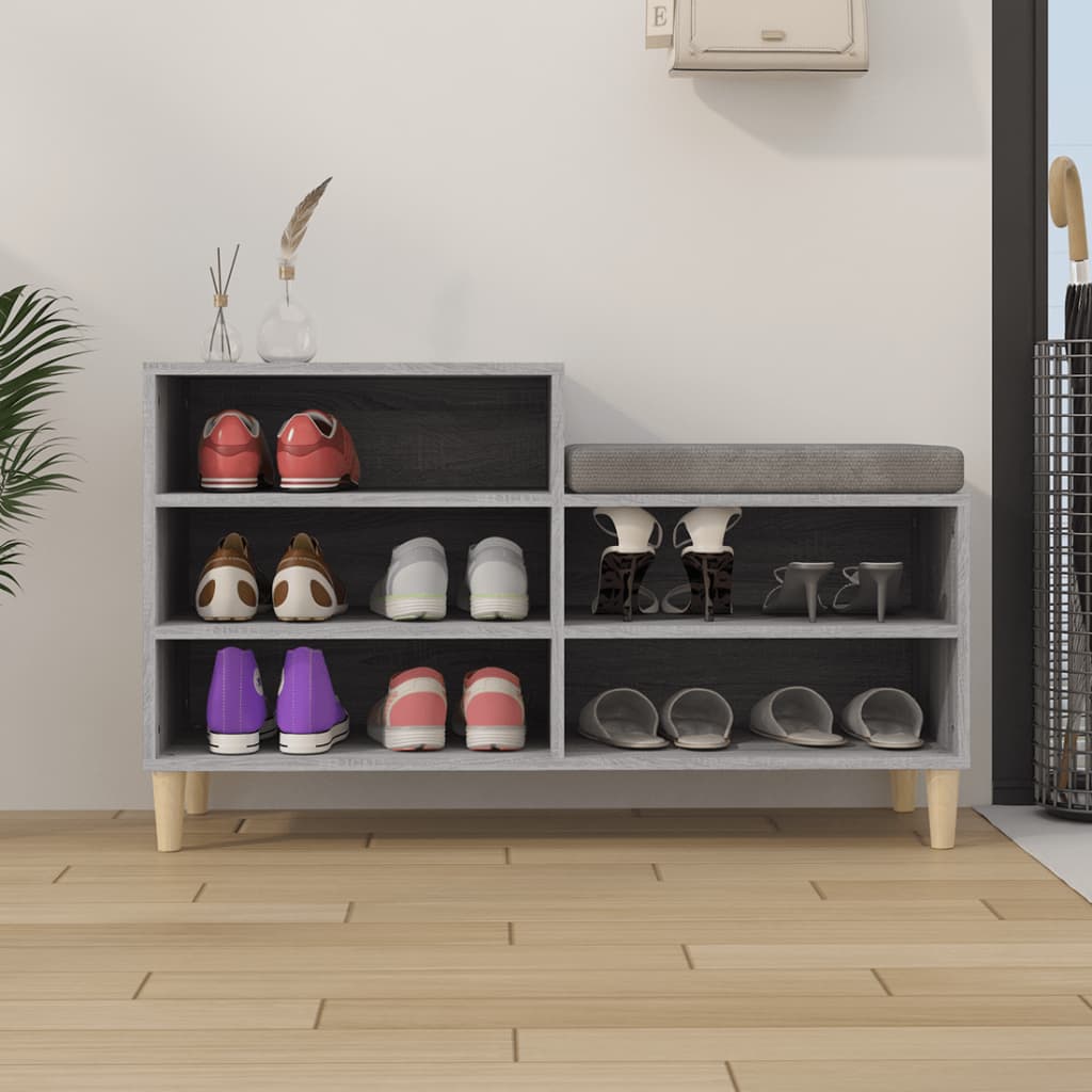 vidaXL Παπουτσοθήκη Γκρι Sonoma 102x36x60 εκ. από Επεξεργασμένο Ξύλο