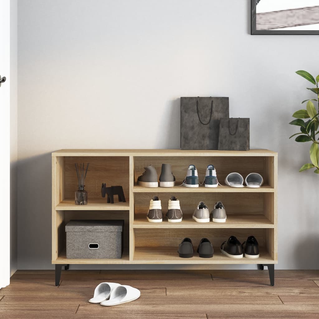 vidaXL Παπουτσοθήκη Sonoma Δρυς 102x36x60 εκ. από Επεξεργασμένο Ξύλο