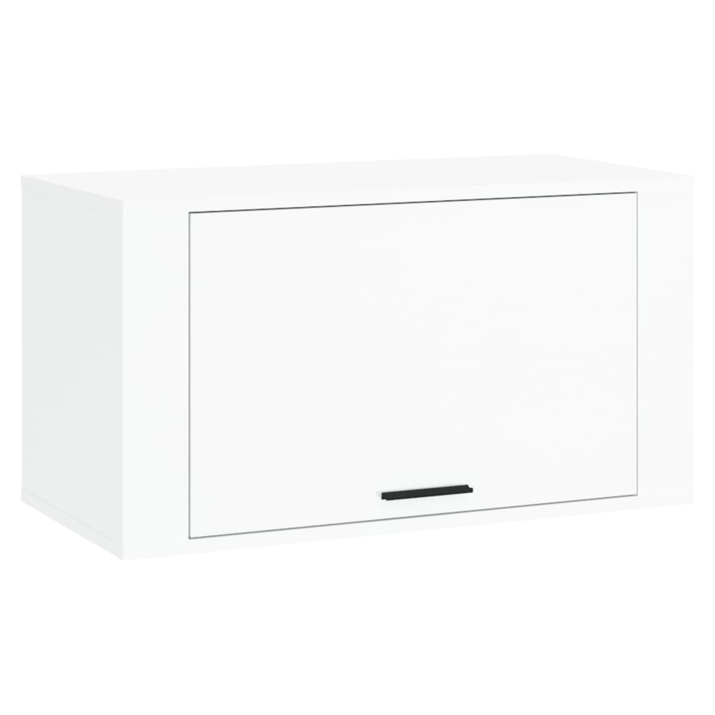 vidaXL Παπουτσοθήκη Επιτοίχια Γυαλ. Λευκό 70x35x38 εκ. Επεξ. Ξύλο