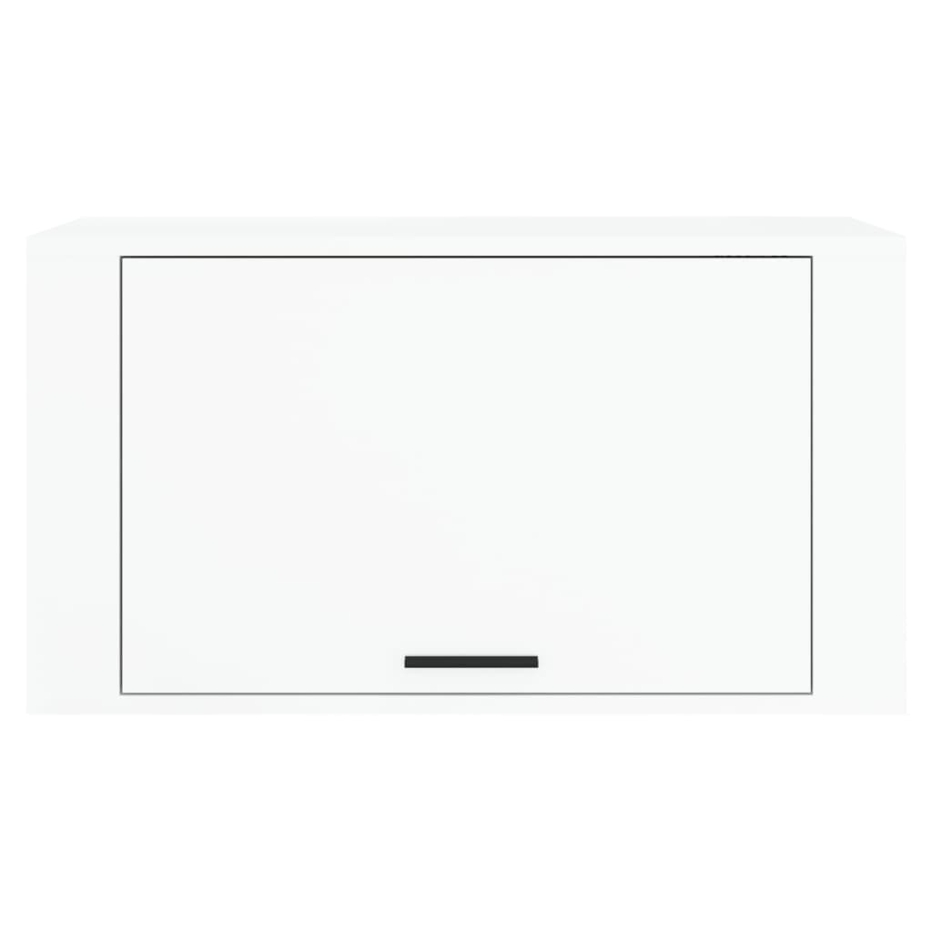 vidaXL Παπουτσοθήκη Επιτοίχια Γυαλ. Λευκό 70x35x38 εκ. Επεξ. Ξύλο