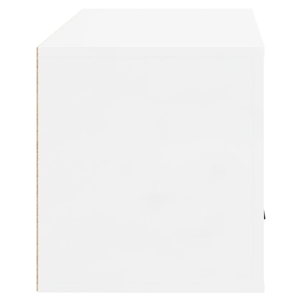 vidaXL Παπουτσοθήκη Επιτοίχια Γυαλ. Λευκό 70x35x38 εκ. Επεξ. Ξύλο