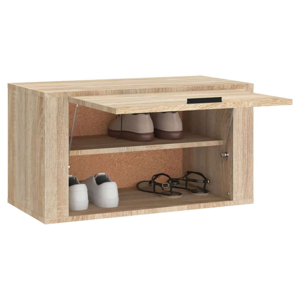 vidaXL Παπουτσοθήκη Επιτοίχια Sonoma δρυς 70x35x38 εκ. Επεξεργ. Ξύλο