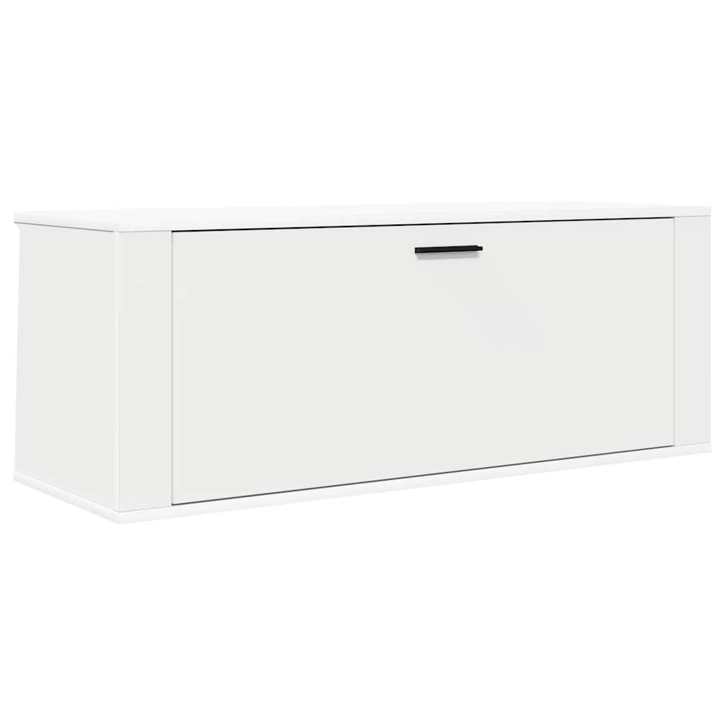 vidaXL Παπουτσοθήκη Επιτοίχια Λευκή 100x35x38 εκ. Επεξεργασμένο Ξύλο
