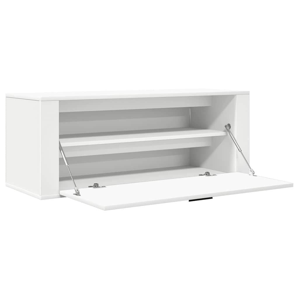 vidaXL Παπουτσοθήκη Επιτοίχια Λευκή 100x35x38 εκ. Επεξεργασμένο Ξύλο
