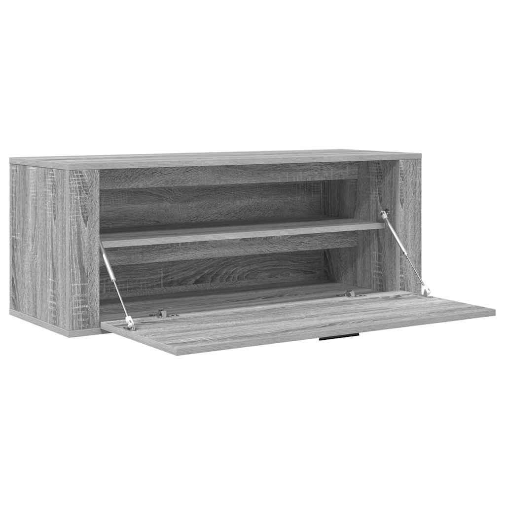 vidaXL Παπουτσοθήκη Επιτοίχια Sonoma Γκρι 100x35x38 εκ. Επεξ. Ξύλο