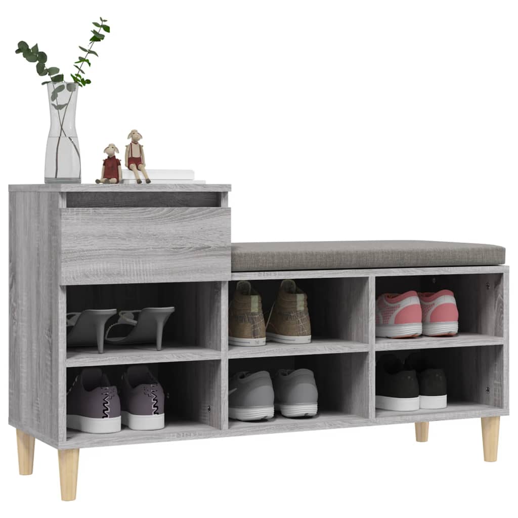 vidaXL Παπουτσοθήκη Γκρι Sonoma 102x36x60 εκ. από Επεξεργασμένο Ξύλο