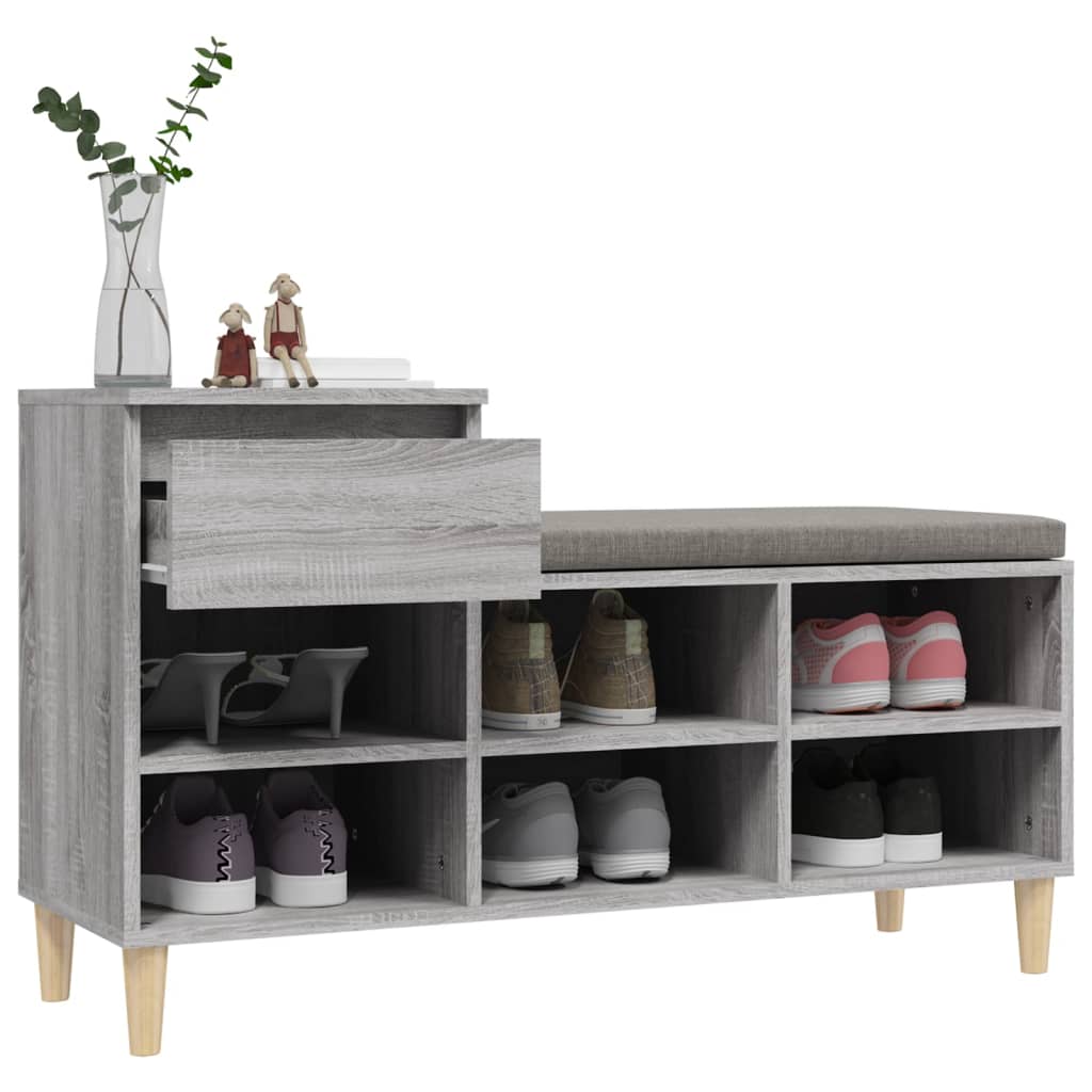 vidaXL Παπουτσοθήκη Γκρι Sonoma 102x36x60 εκ. από Επεξεργασμένο Ξύλο